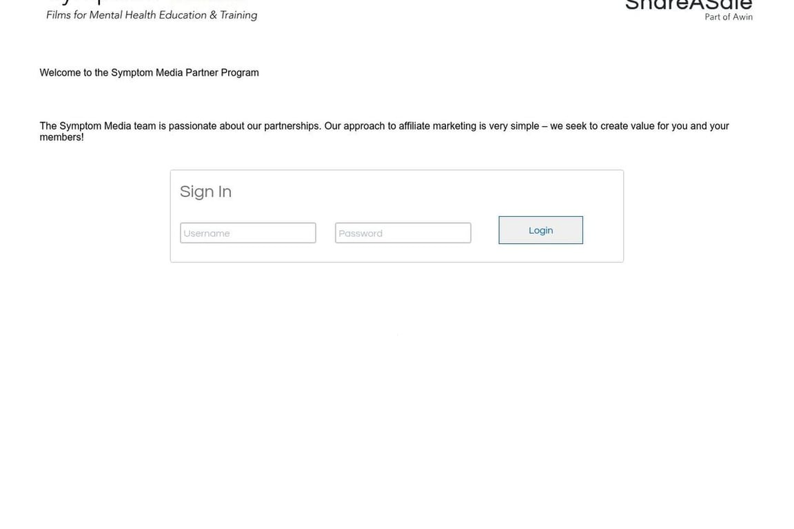 Symptom Media, LLC affiliate program signup page