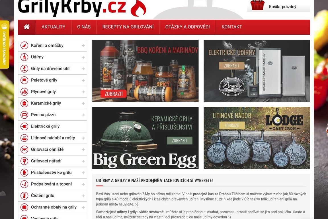 GrilyKrby.cz homepage