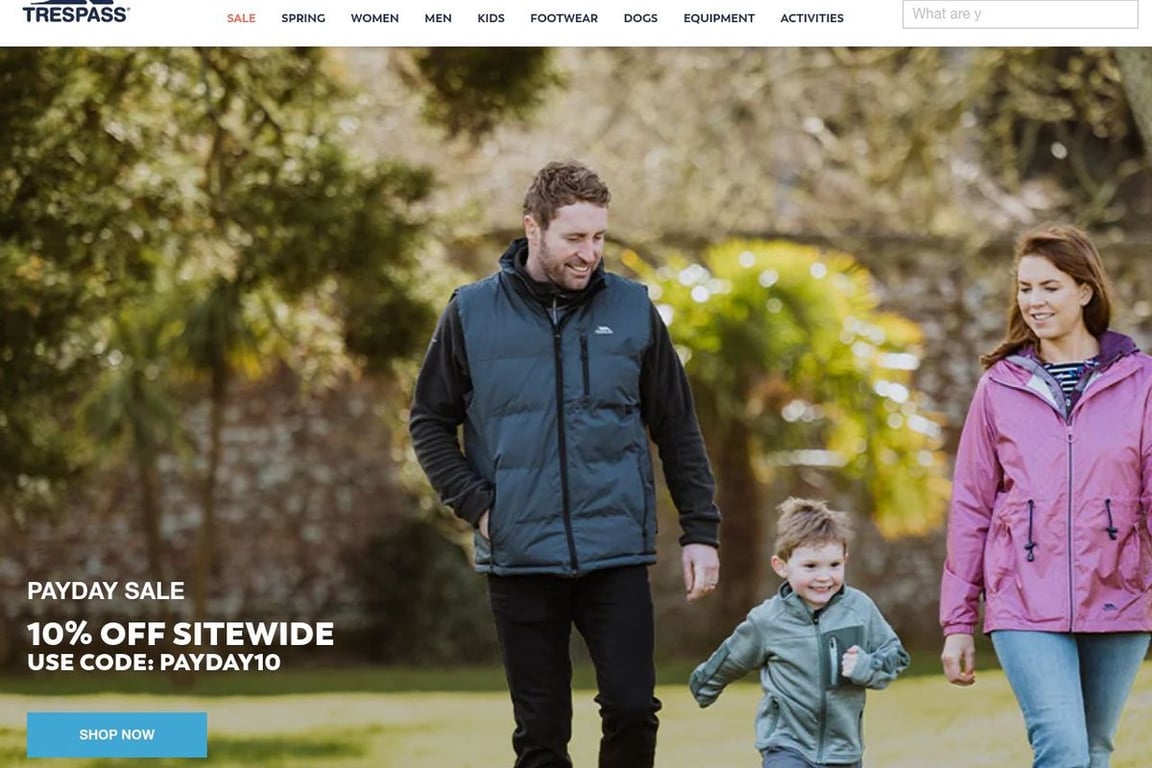 Trespass homepage