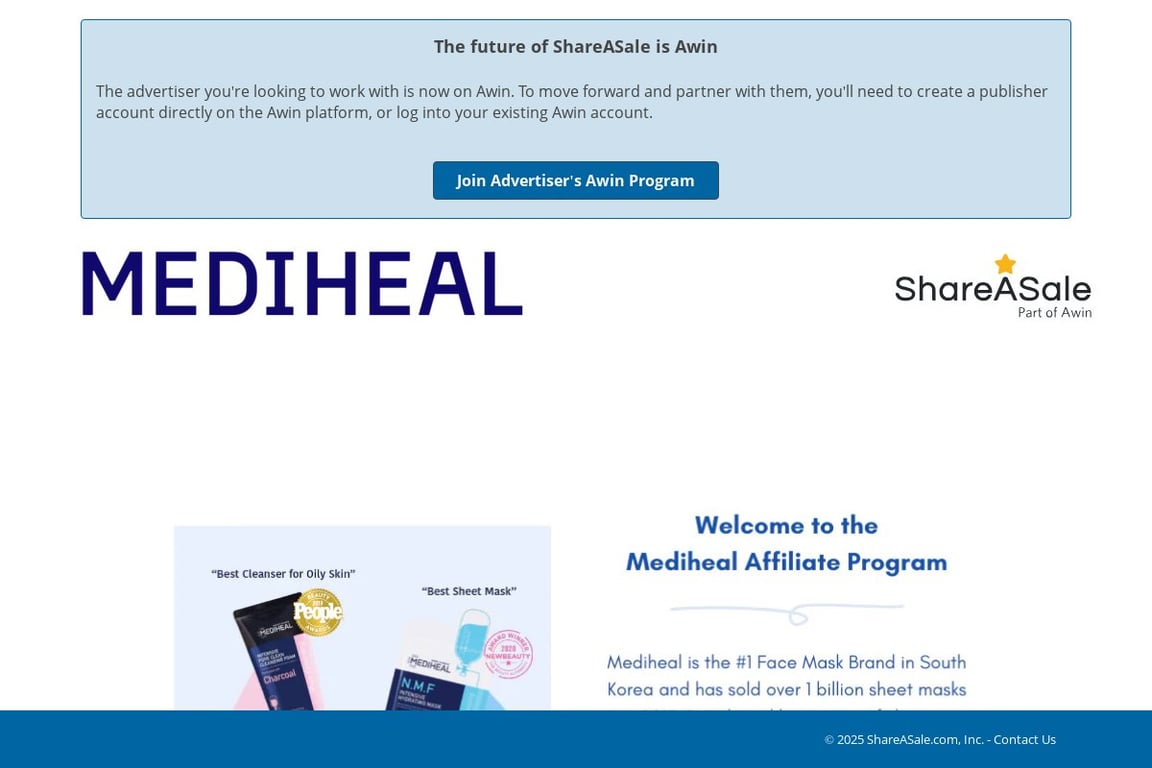 Mediheal affiliate program signup page