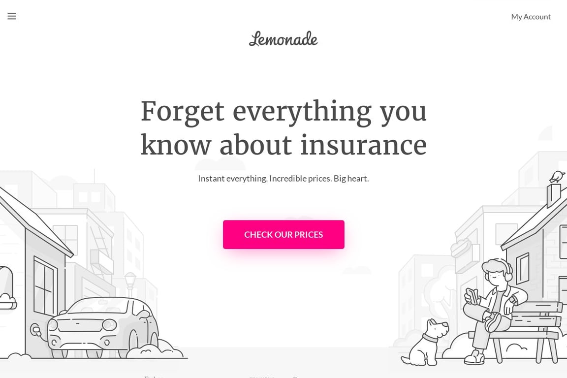 Lemonade homepage