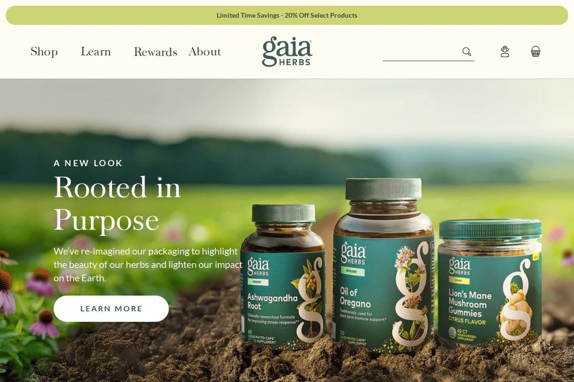 Gaia Herbs homepage