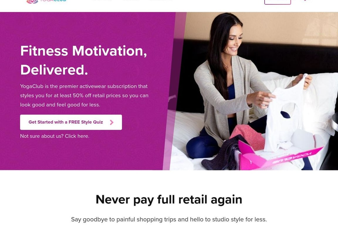 YogaClub homepage