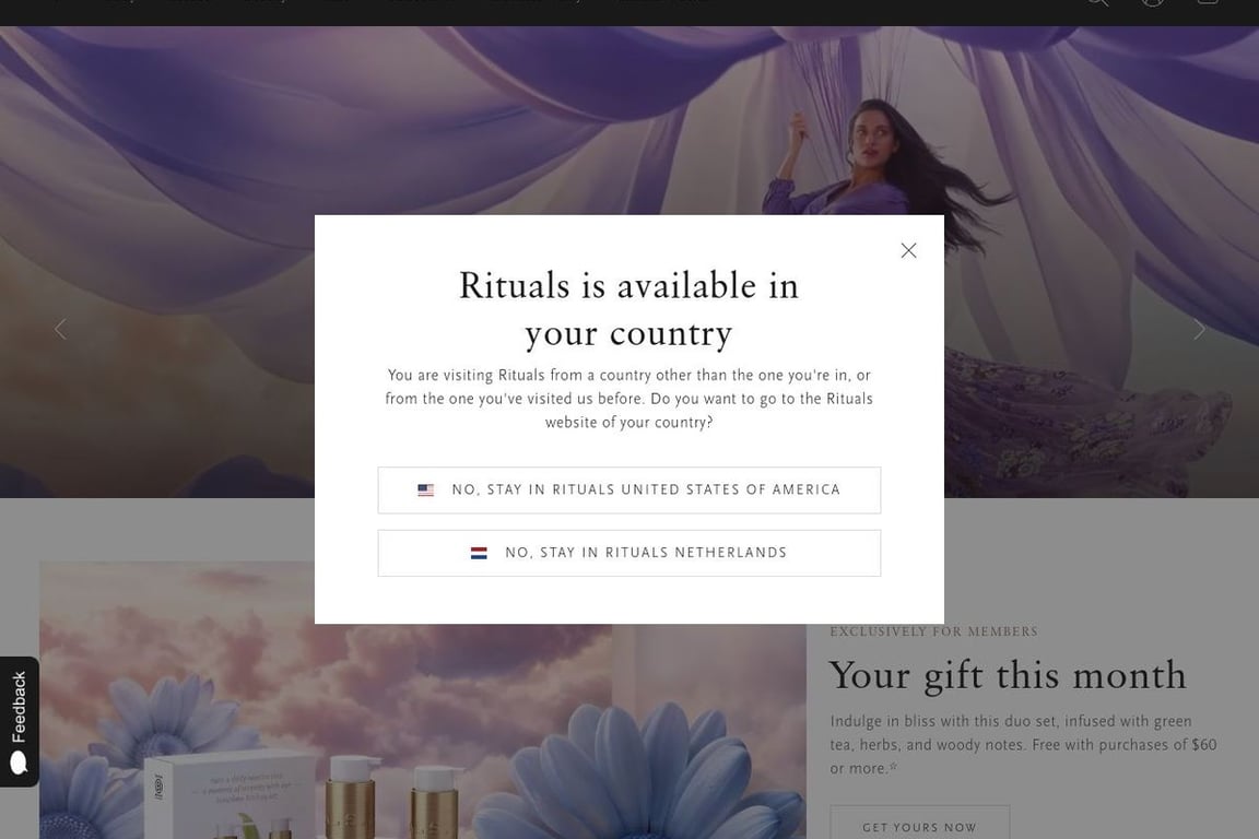 Rituals homepage