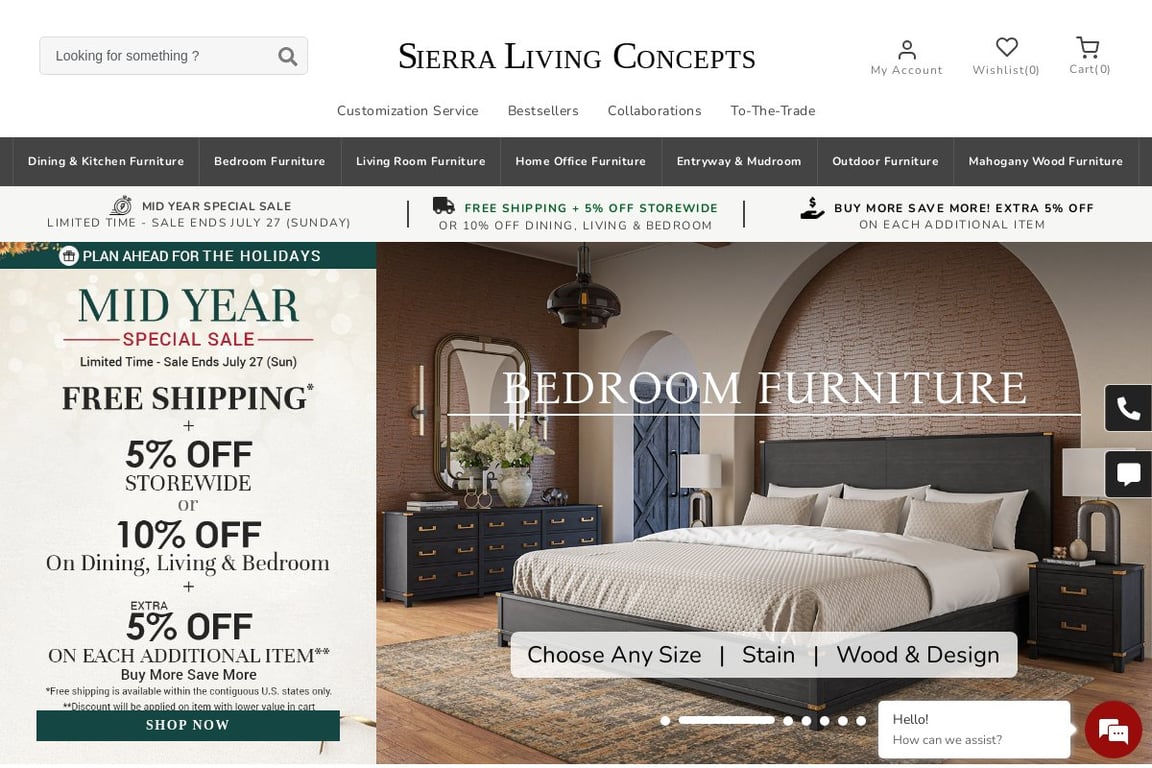 Sierra Living Concepts homepage