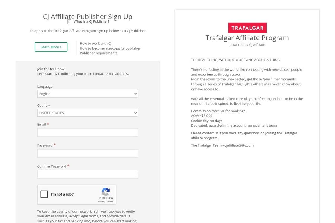 CostSaver affiliate program signup page