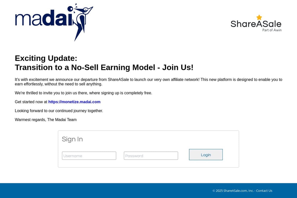 Madai Premium Discounted Gift Cards affiliate program signup page
