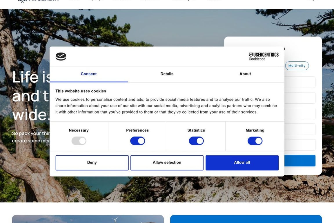 Air Serbia homepage