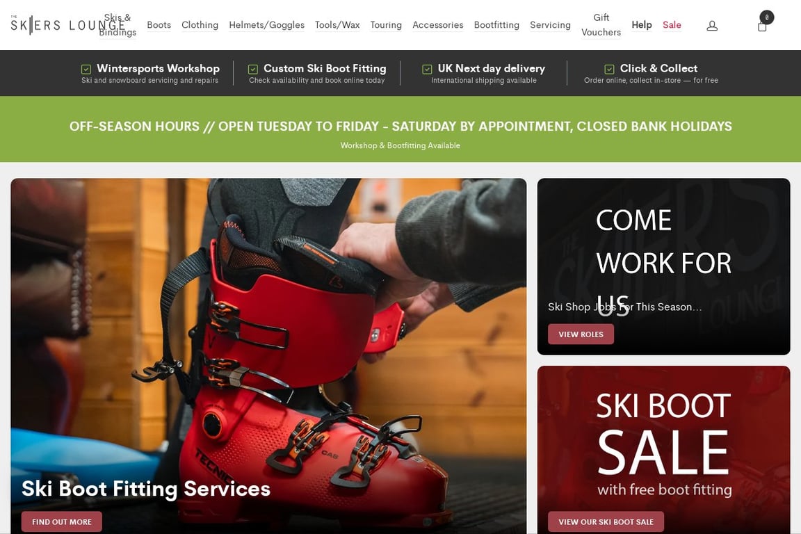 The Skiers Lounge Wintersports homepage