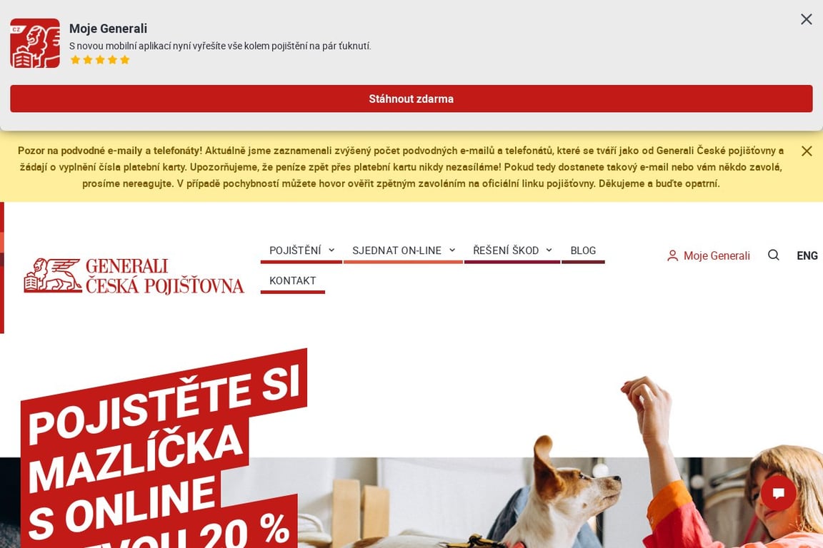 GeneraliCeska.cz homepage