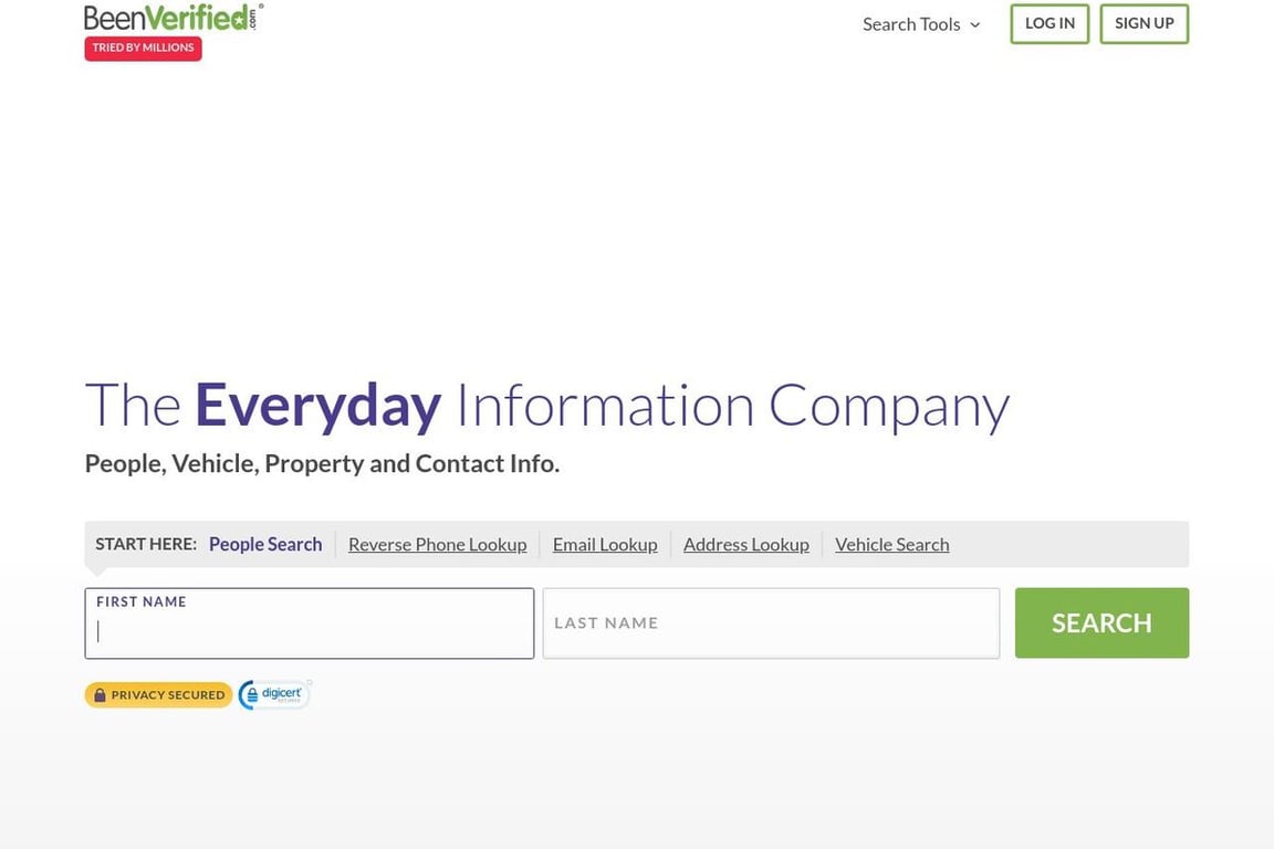 BeenVerified homepage