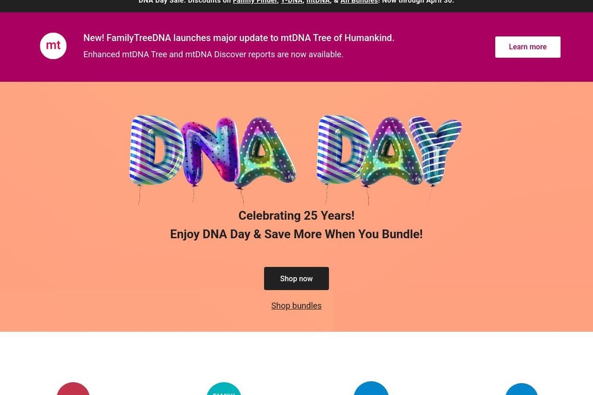 FamilyTreeDNA homepage