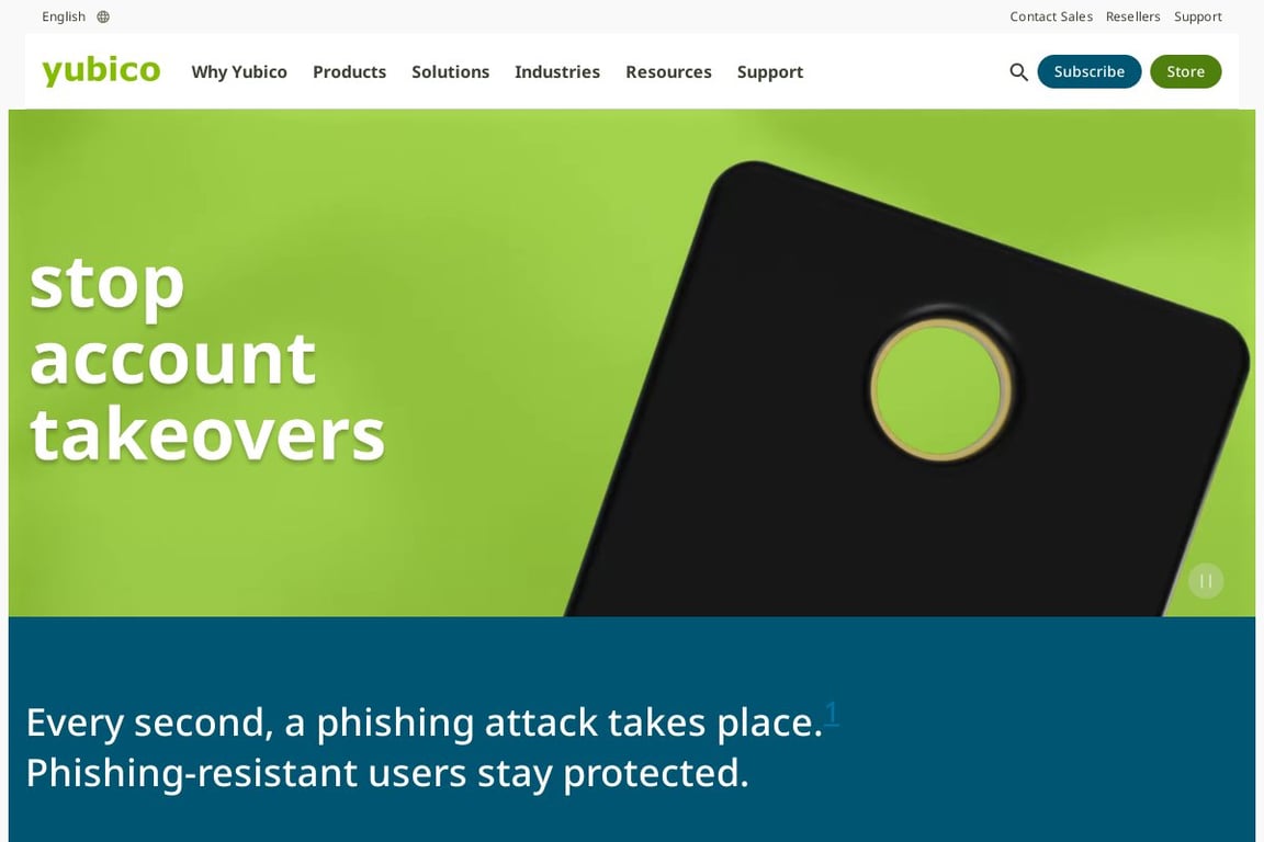 Yubico homepage