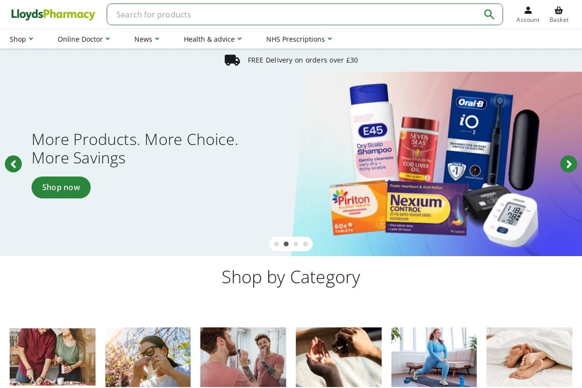 Lloyds Pharmacy homepage