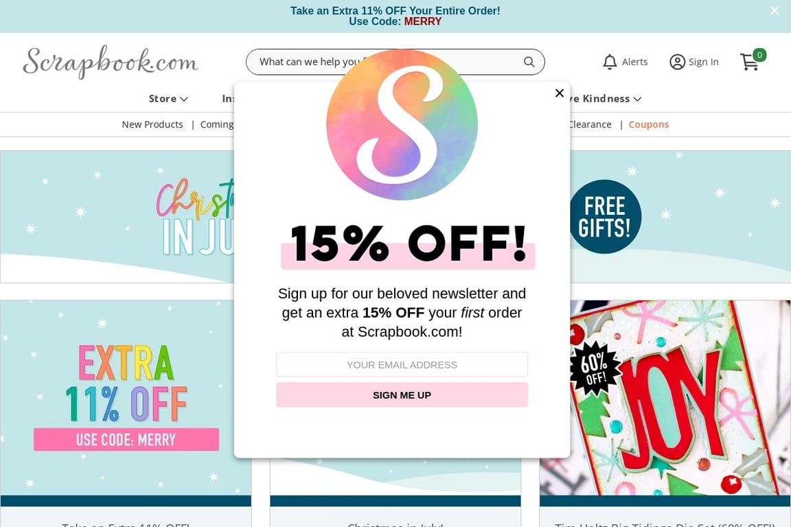 Scrapbook.com homepage