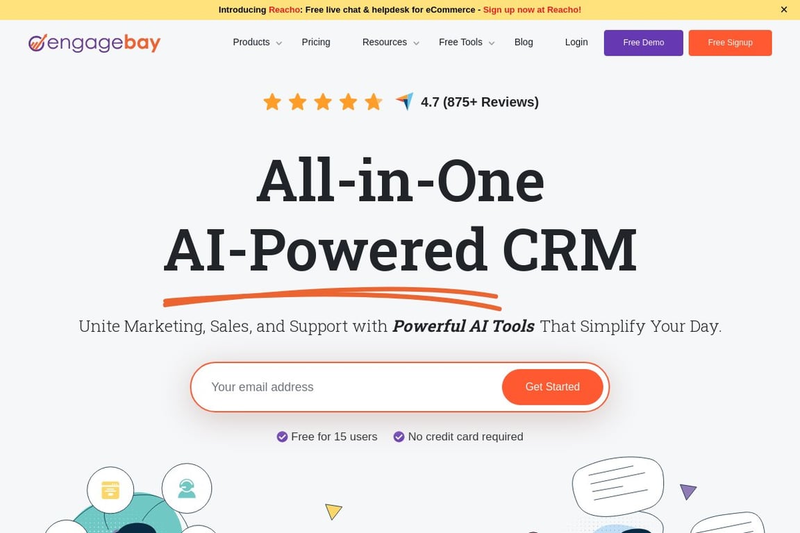 EngageBay homepage