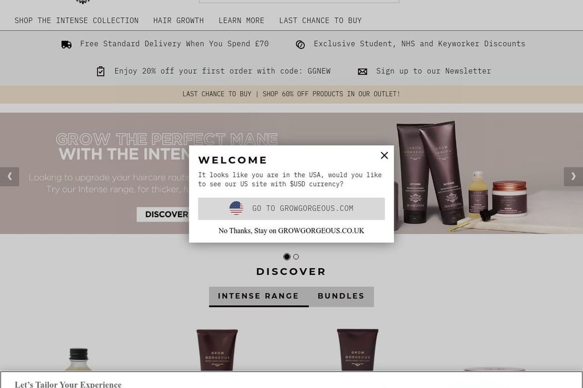 Grow Gorgeous UK homepage