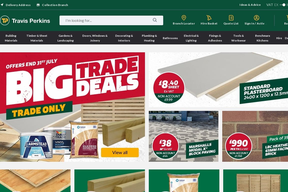 Travis Perkins homepage