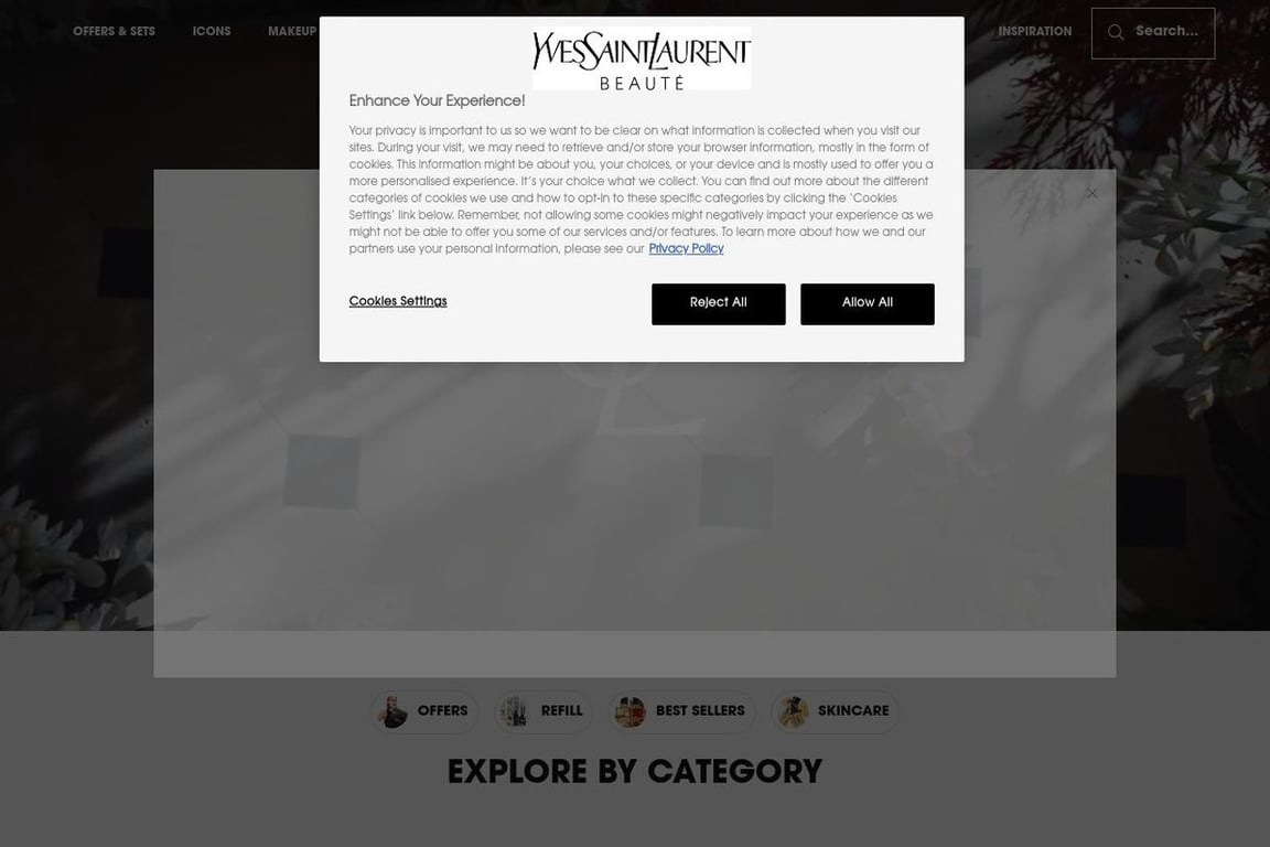 Yves Saint Laurent Beauty UK homepage
