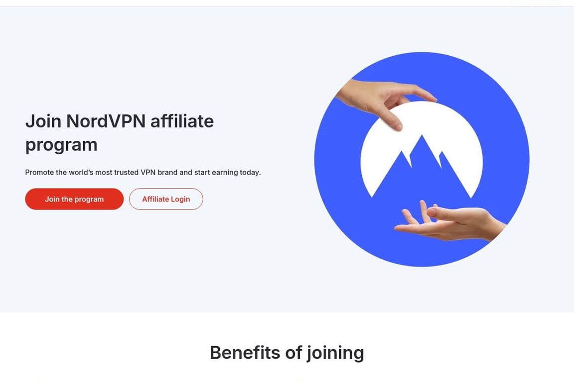 NordVPN affiliate program signup page