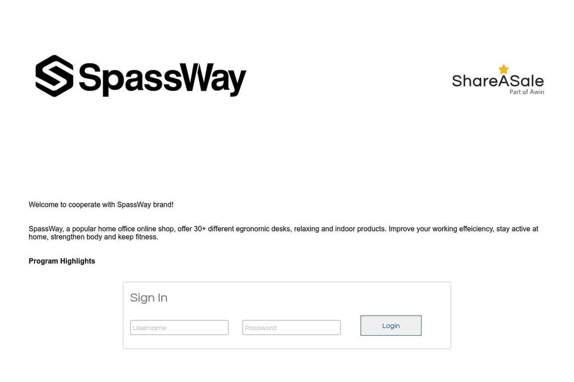 SpassWay affiliate program signup page