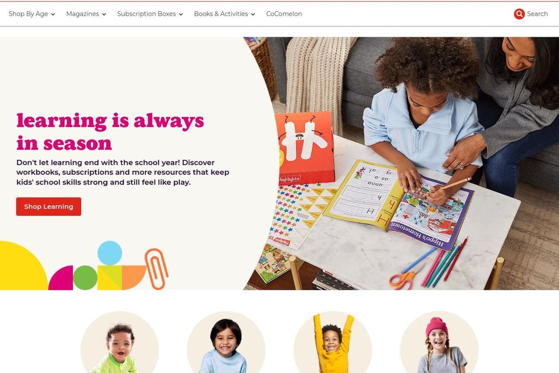 Highlights For Children homepage