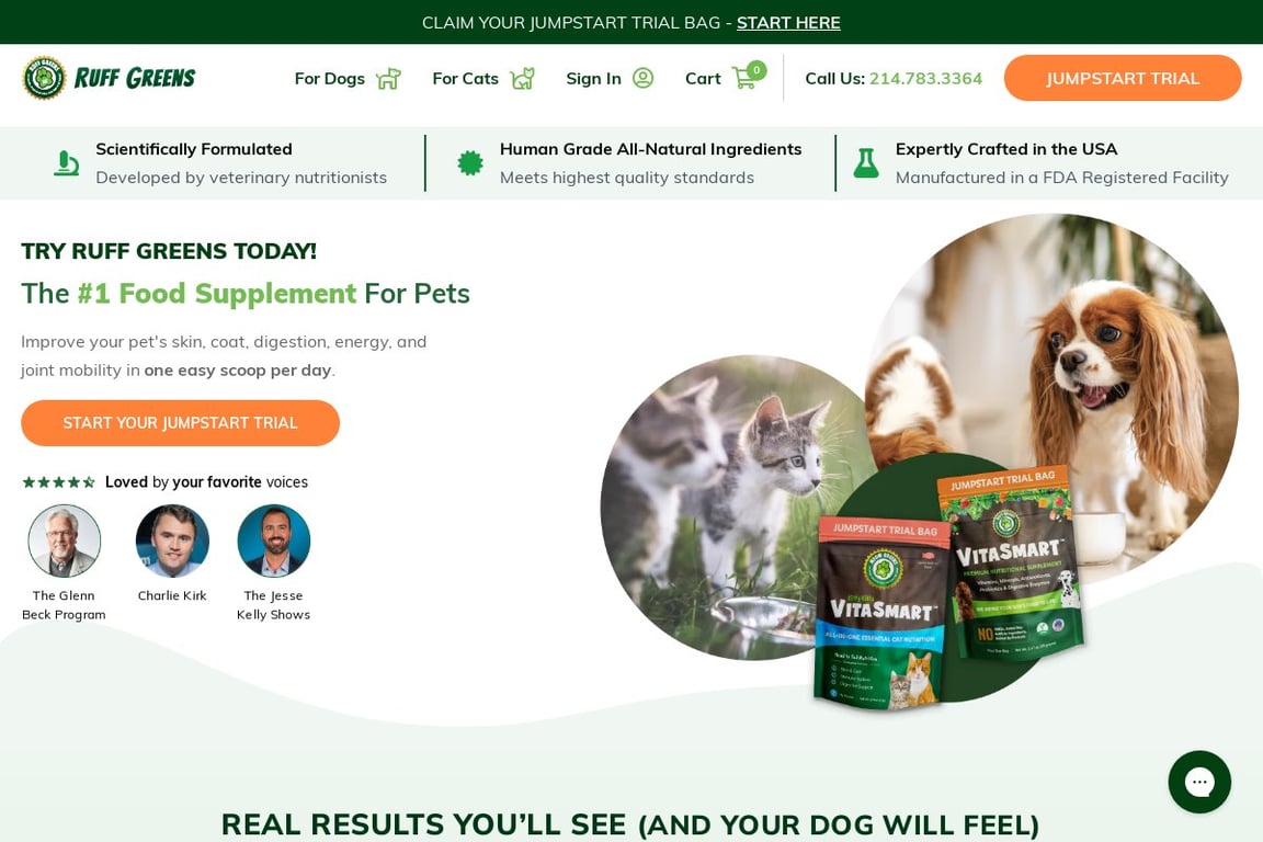 Ruff Greens homepage