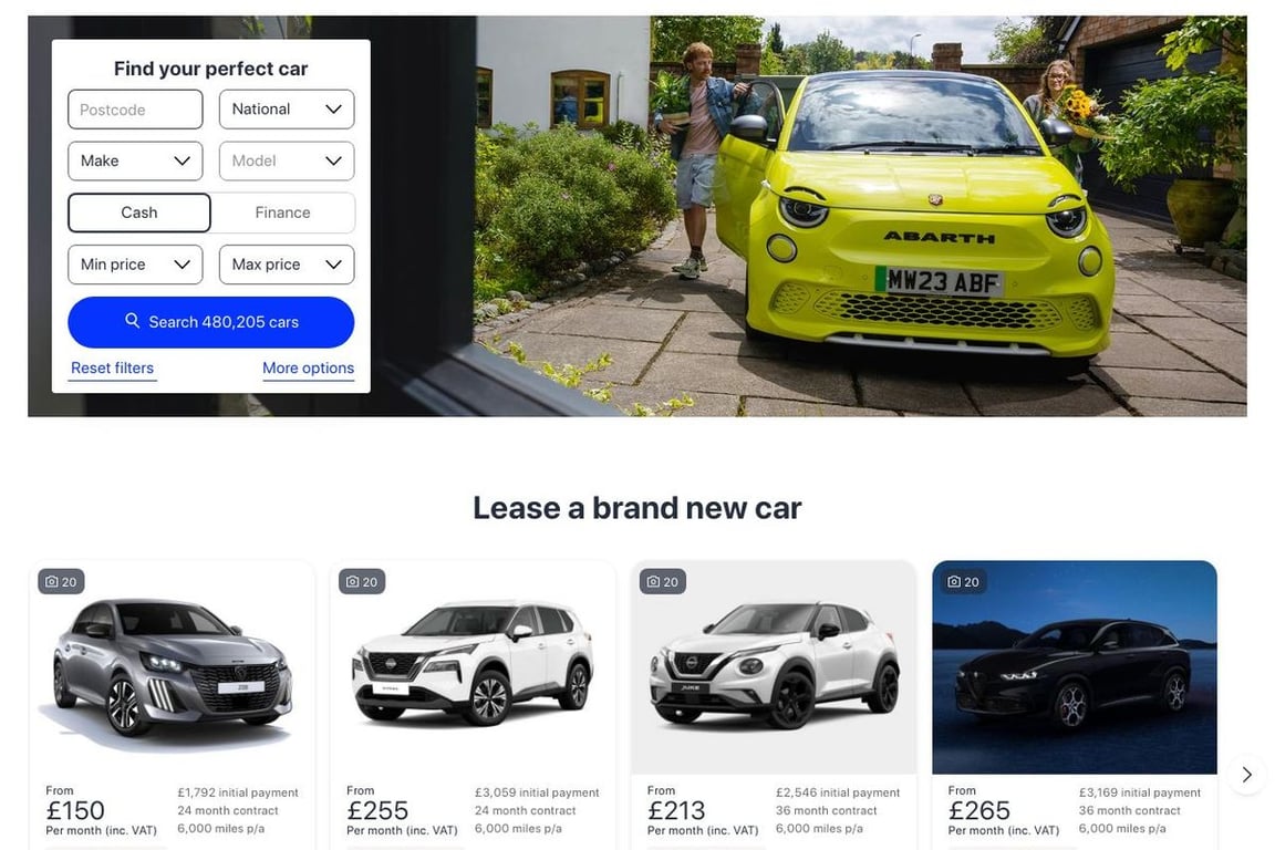 Auto Trader homepage