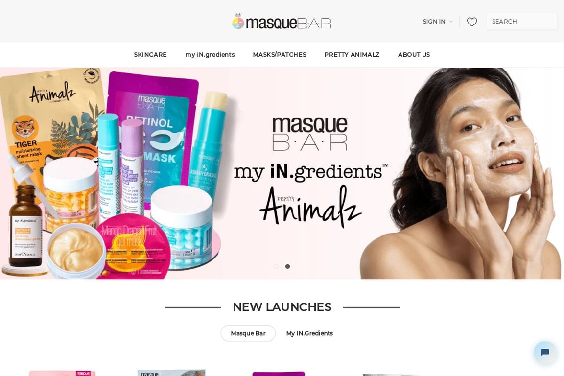 MasqueBar homepage