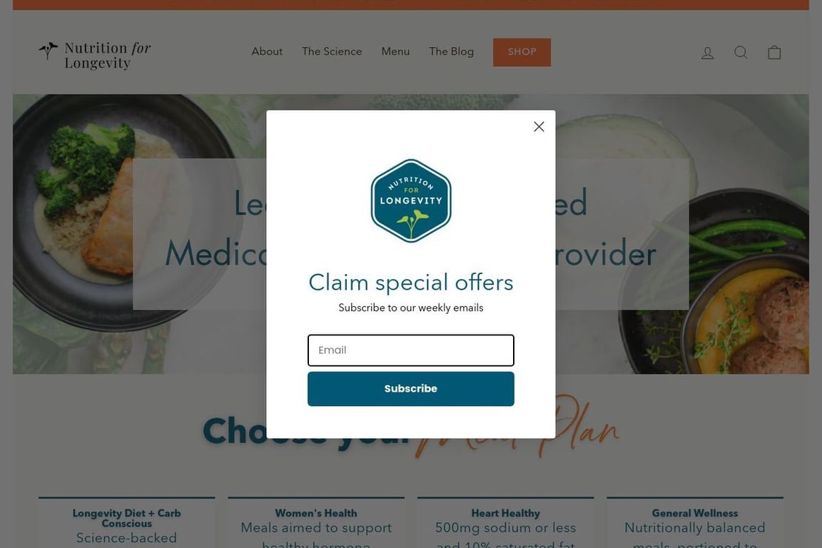 Nutrition for Longevity homepage