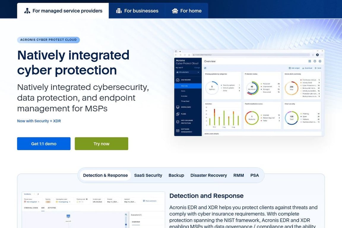 Acronis homepage