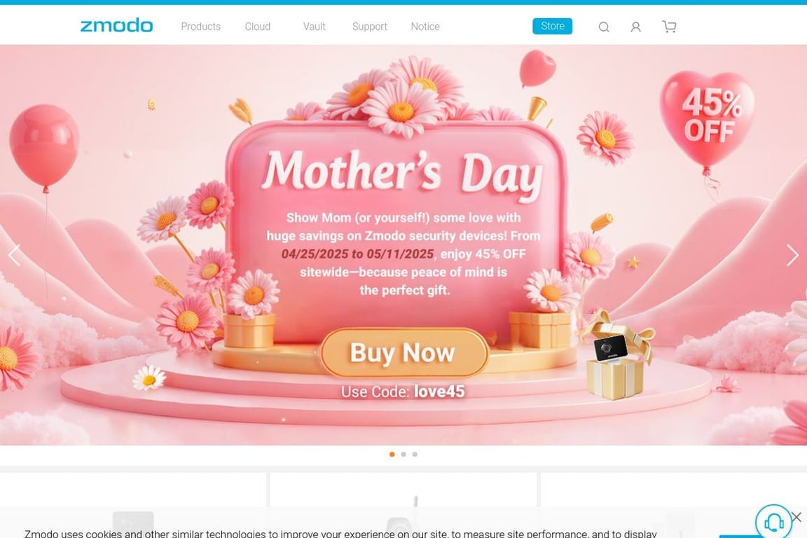 Zmodo homepage
