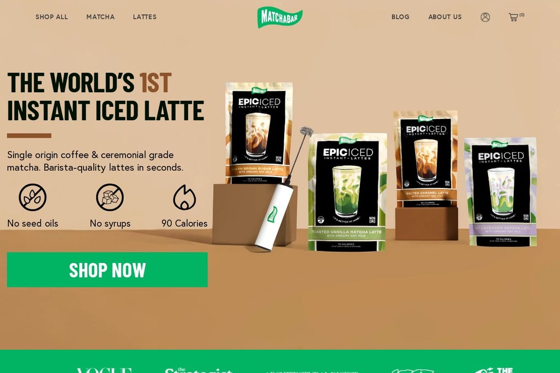 Matchabar homepage