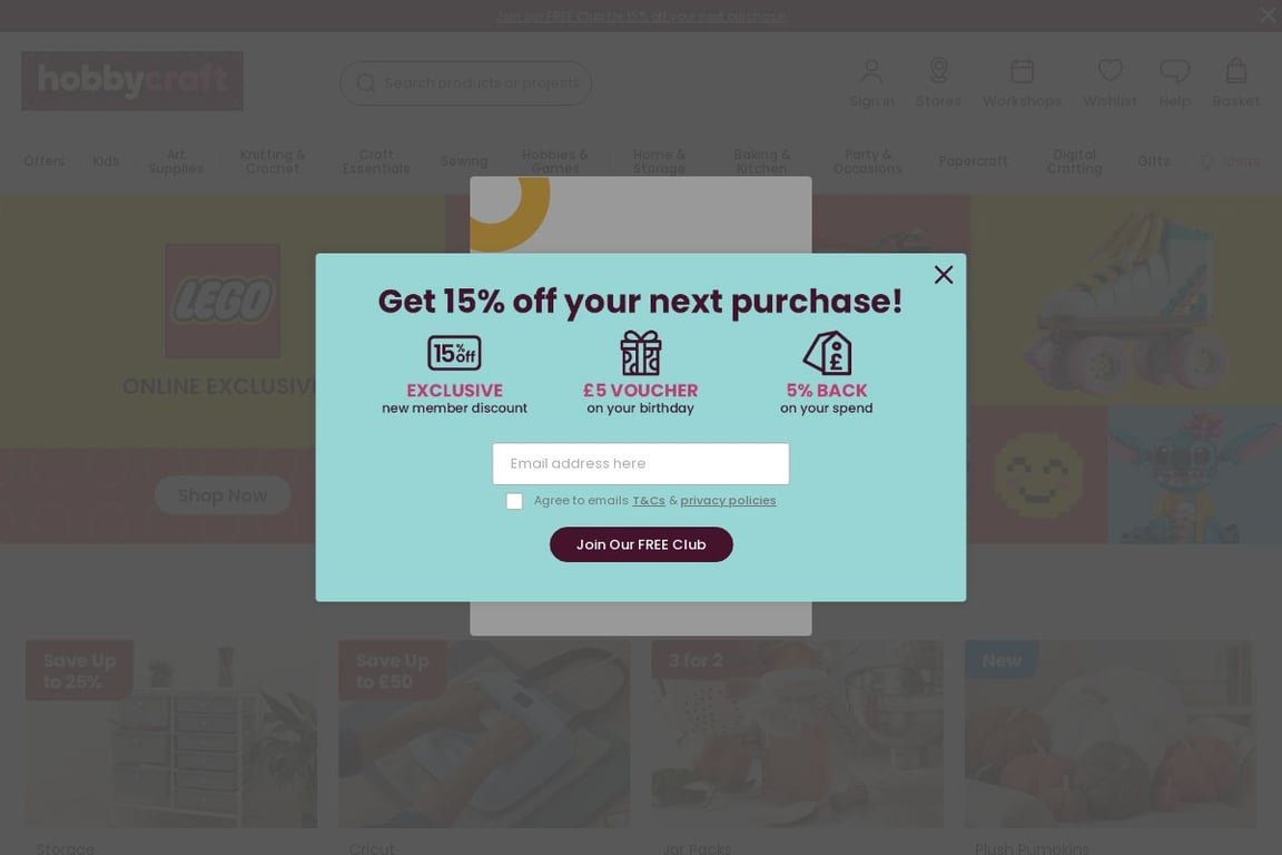 Hobbycraft homepage