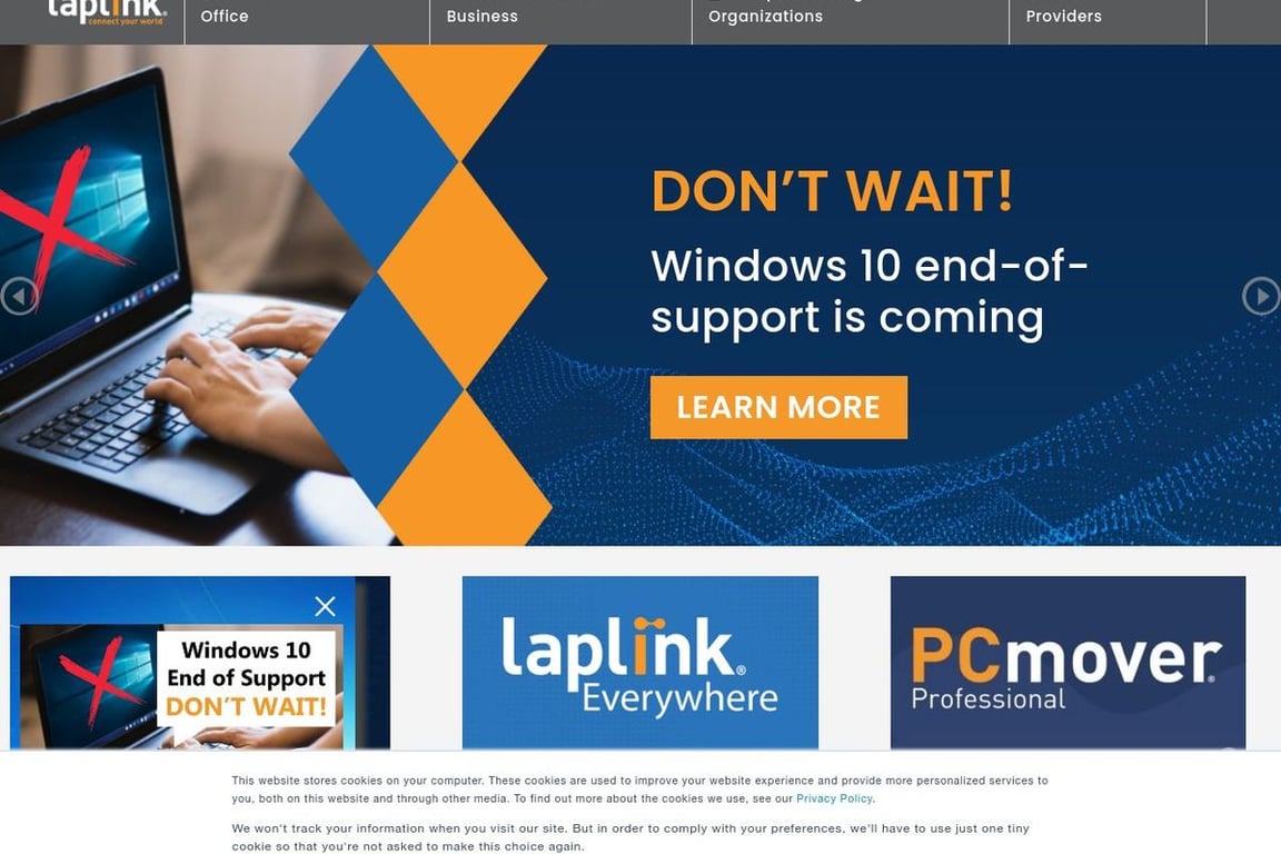 Laplink Software homepage