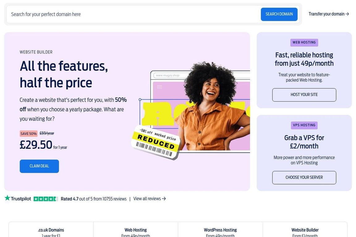 Fasthosts Internet Limited UK homepage