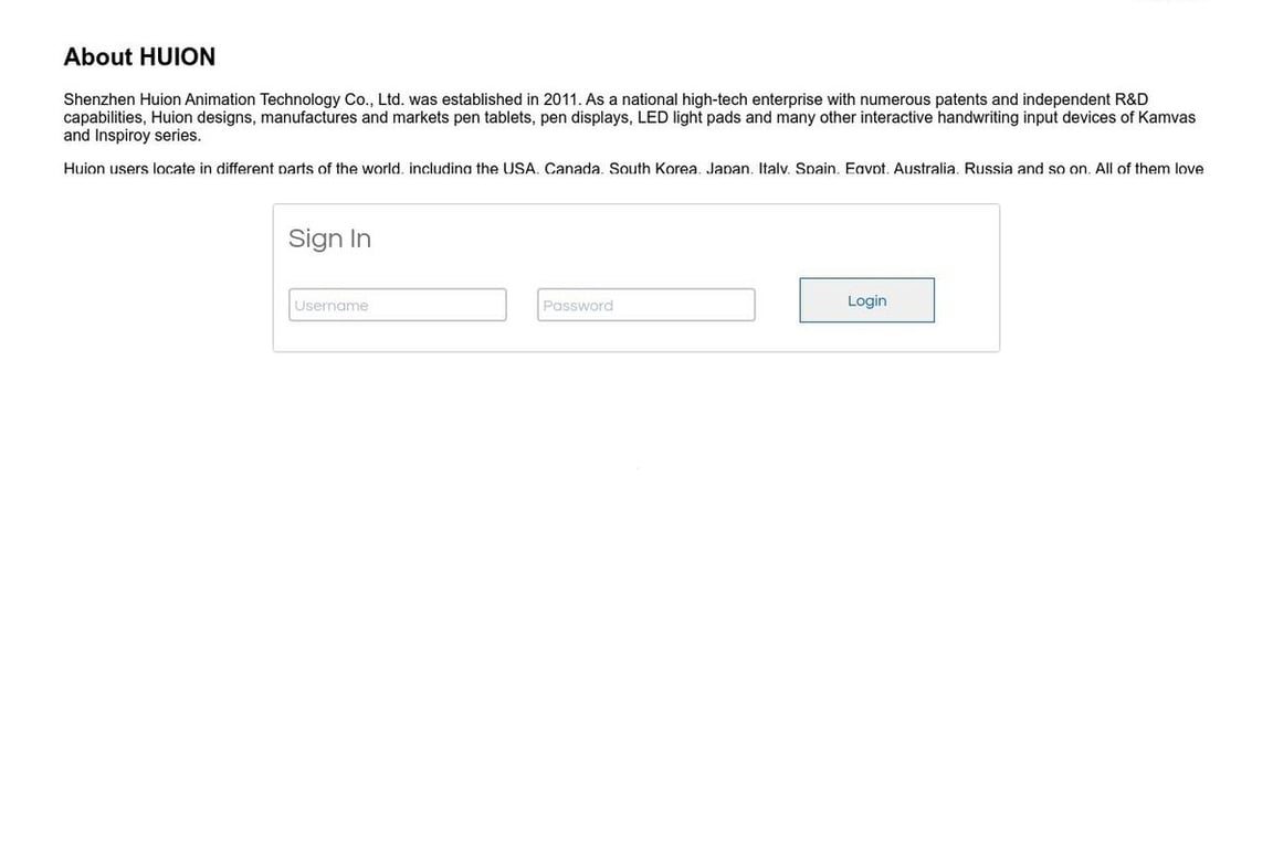 Huion affiliate program signup page