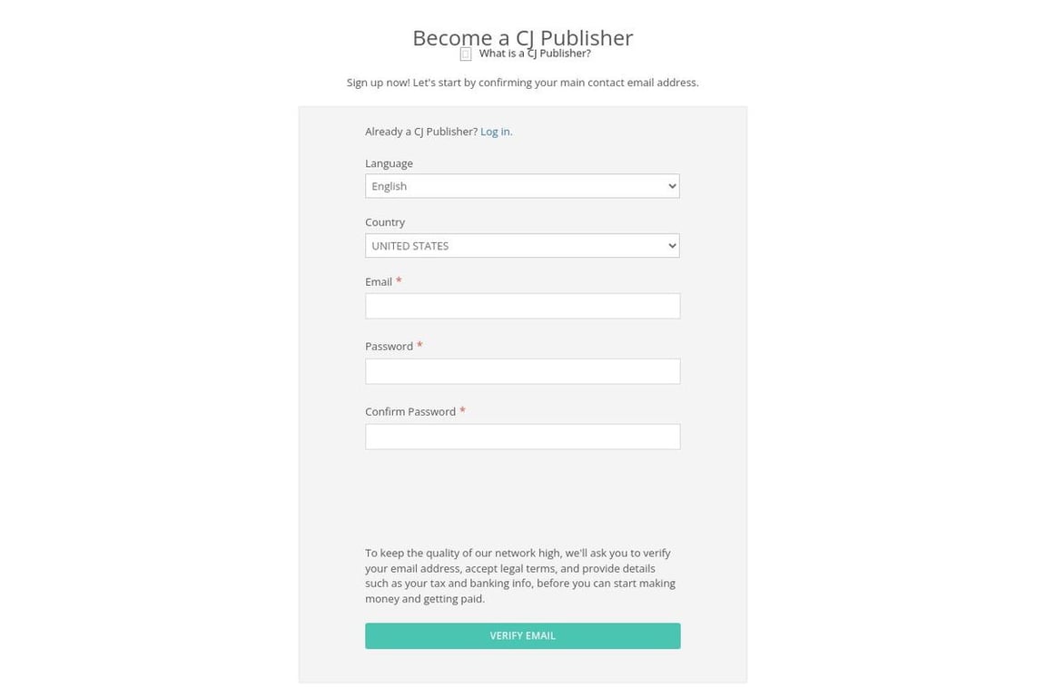 AT&T affiliate program signup page