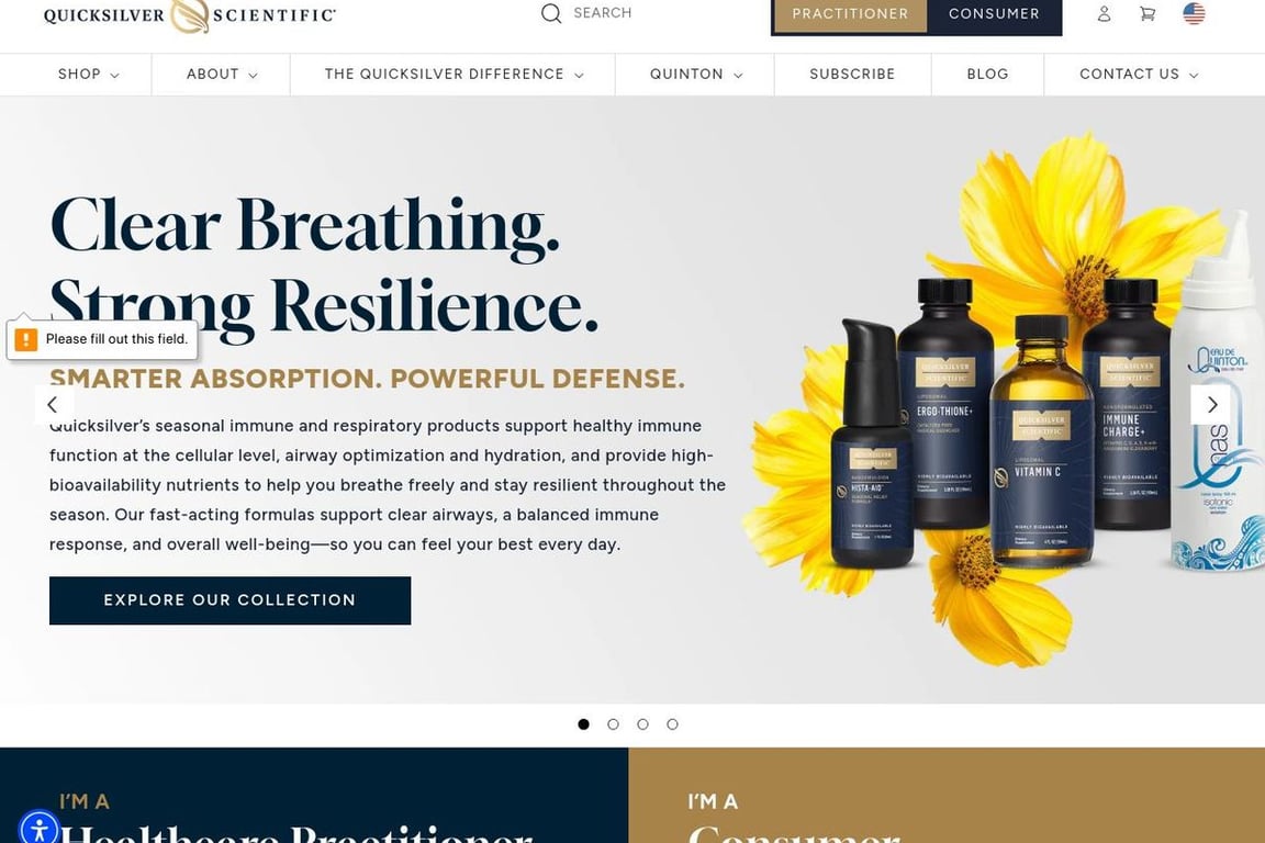 Quicksilver Scientific (US) homepage
