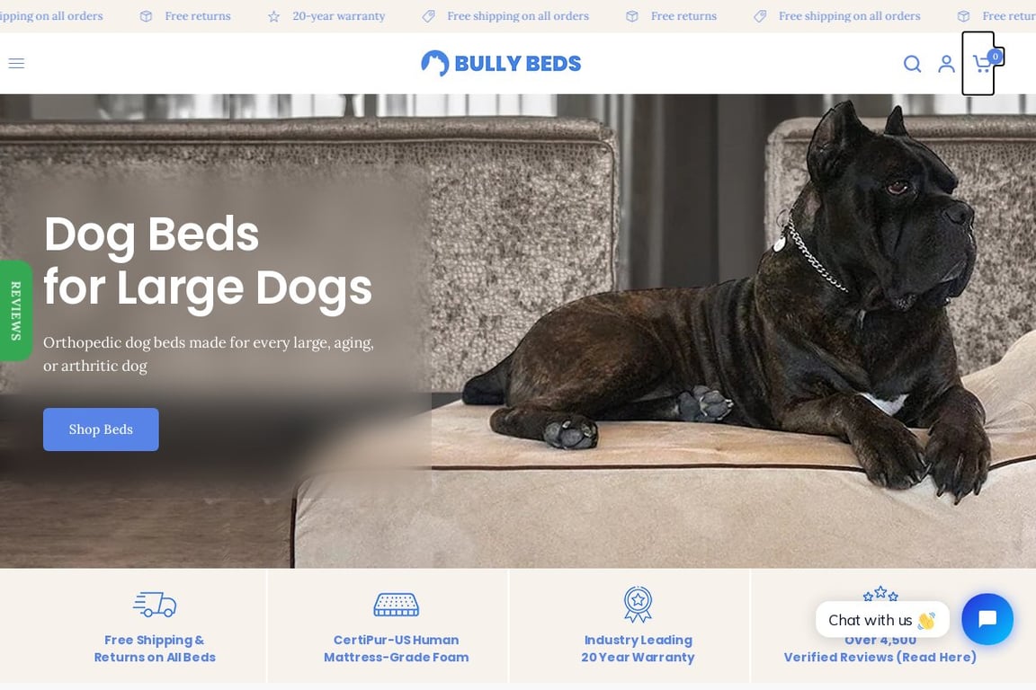 Bully Beds homepage