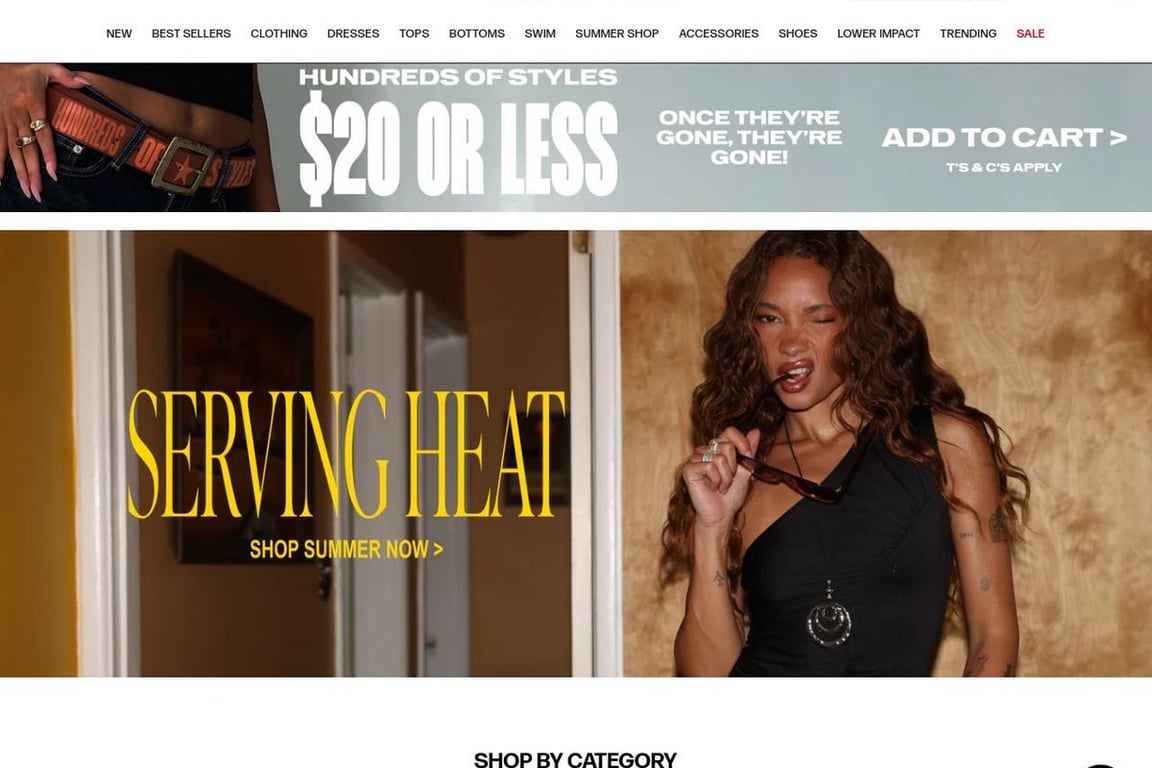 Princess Polly US homepage