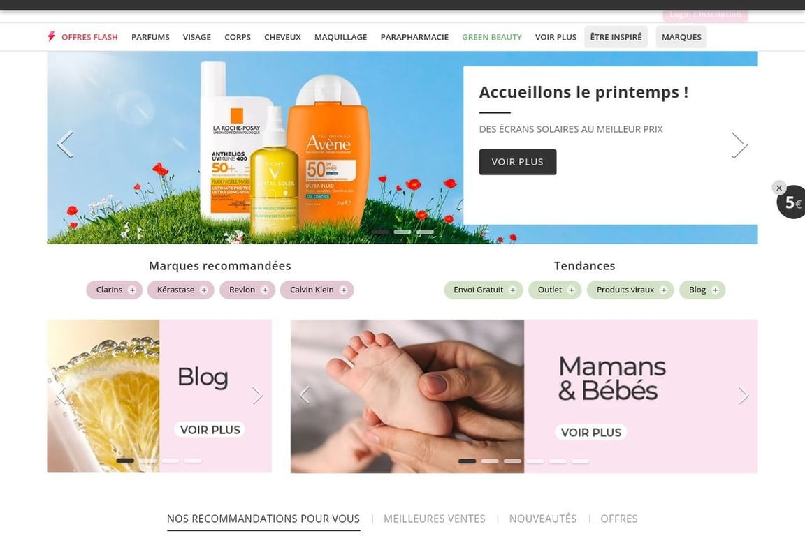 Perfumes club FR homepage