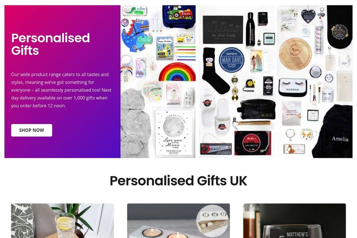 For You Personalised Gifts homepage