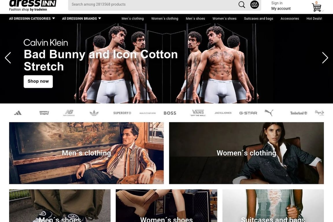 DressInn homepage