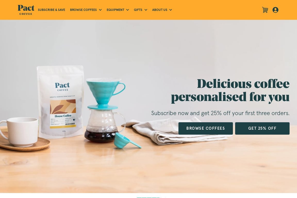 Pact Coffee homepage