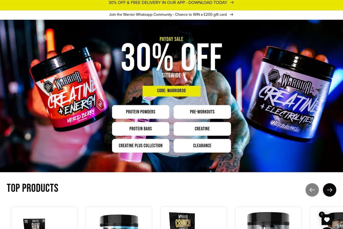 Warrior homepage