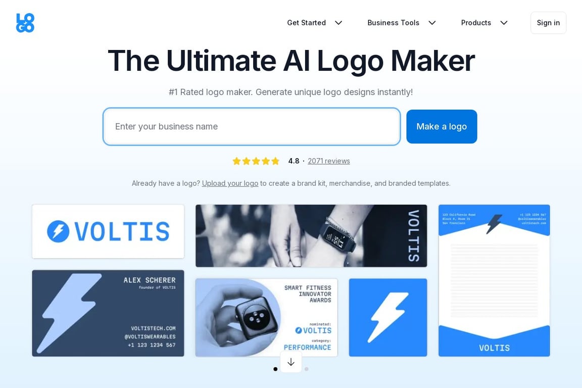Logo.com homepage