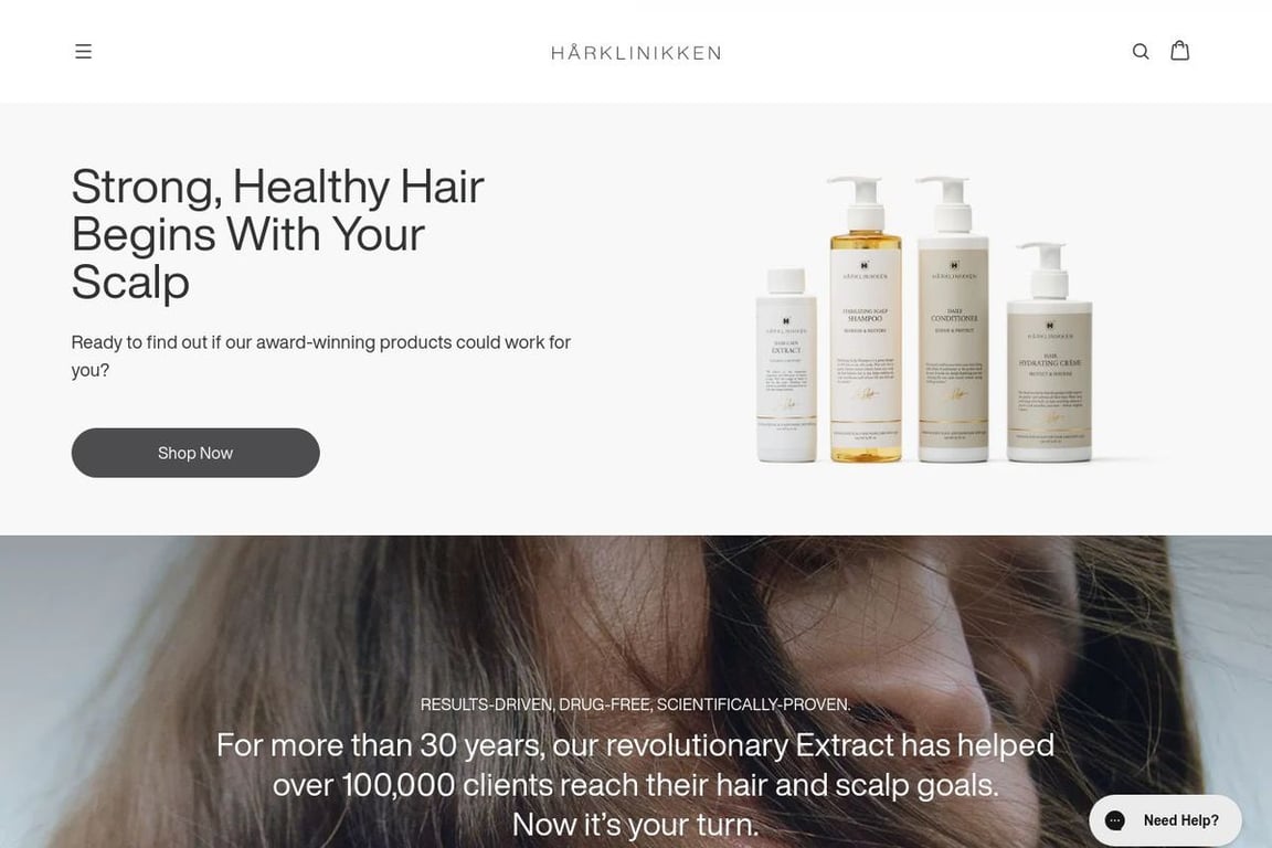 Harklinikken homepage