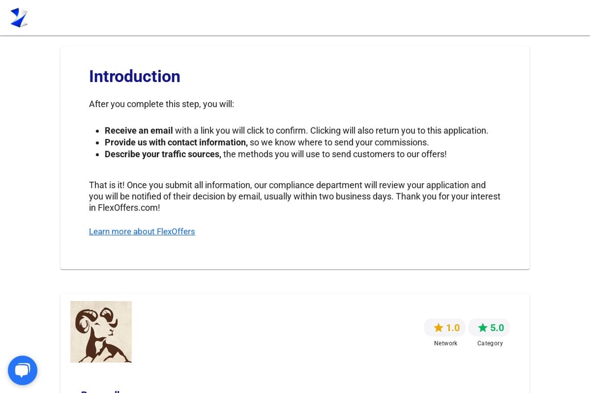 Brownells affiliate program signup page