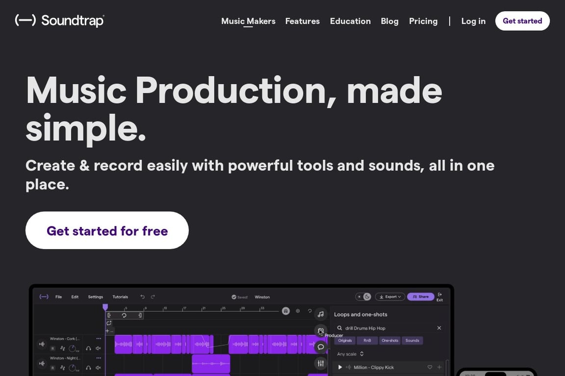 Soundtrap by Spotify homepage
